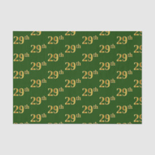 Green, Faux Gold 29th (Twenty-Ninth) Event Tissue Paper