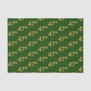 Green, Faux Gold 47th (Forty-Seventh) Event Tissue Paper