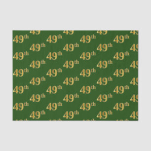 Green, Faux Gold 49th (Forty-Ninth) Event Tissue Paper