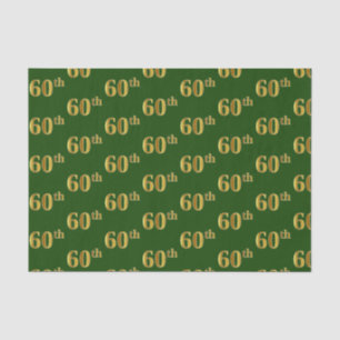 Green, Faux Gold 60th (Sixtieth) Event Tissue Paper