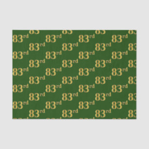 Green, Faux Gold 83rd (Eighty-Third) Event Tissue Paper
