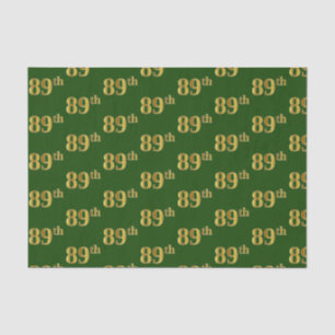 Green, Faux Gold 89th (Eighty-Ninth) Event Tissue Paper