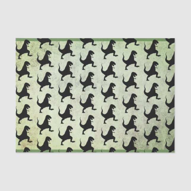 Green Faux Stone T Rex Tissue Paper (Front)