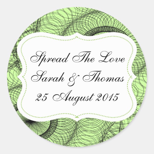 Green Favours Jam Jar Labels Spread The Love (Front)