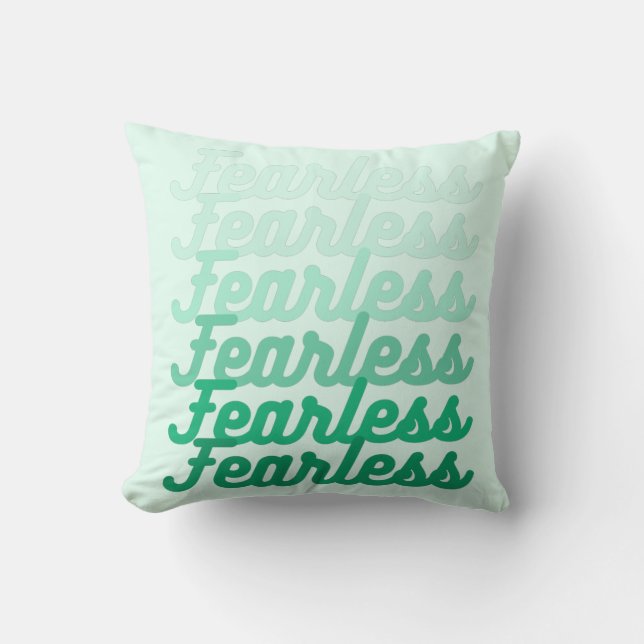 Green Fearless Art Cushion (Front)