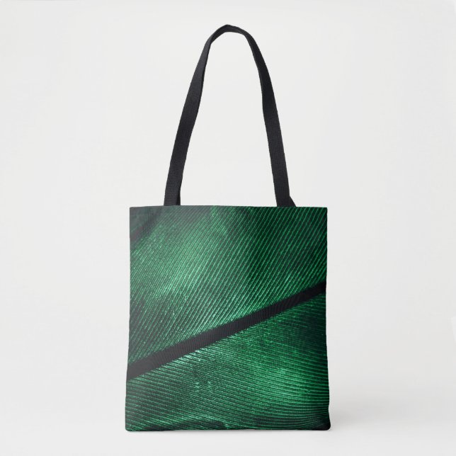 Green Feather, Beautiful Pattern Texture. Tote Bag (Front)