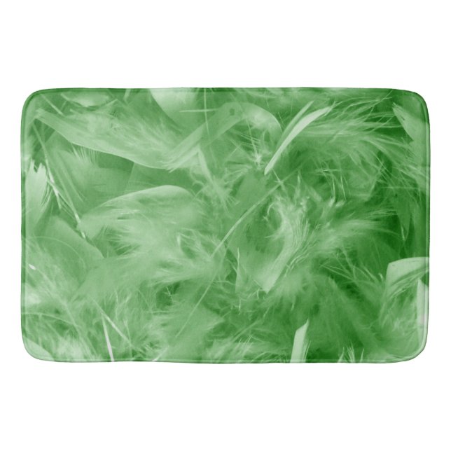 Green Feathers Bath Mat (Front)