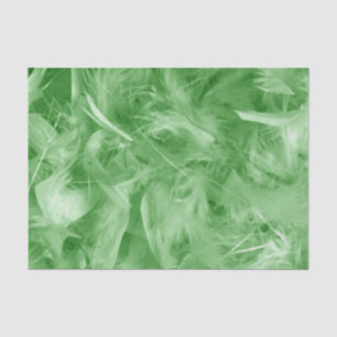 Green Feathers Tissue Paper