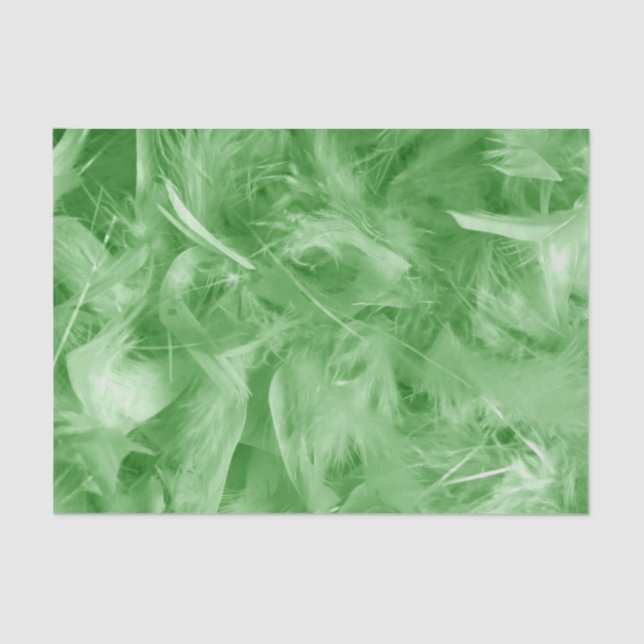 Green Feathers Tissue Paper (Front)