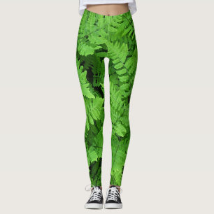 Green fern beauty  leggings