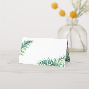Green Fern Blank Wedding Place Cards