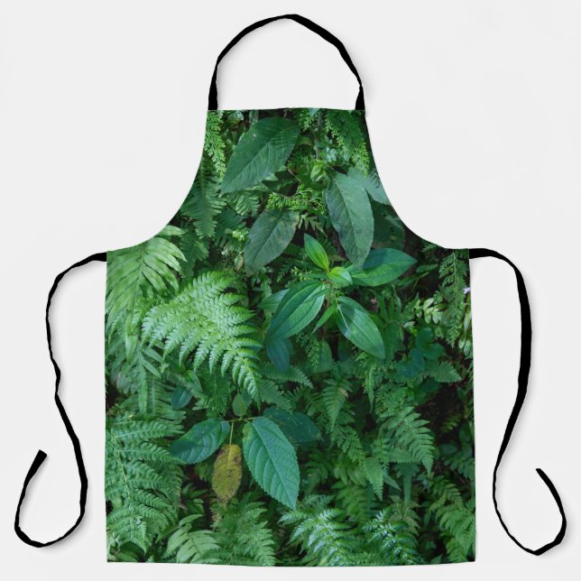 Green Fern Grass Foliage Texture Apron (Front)