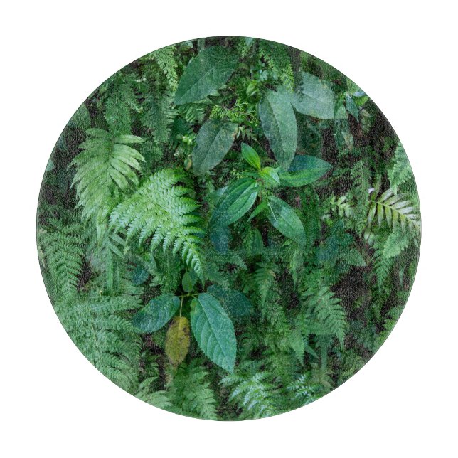Green Fern Grass Foliage Texture Cutting Board (Front)