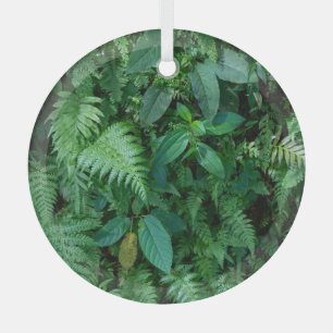 Green Fern Grass Foliage Texture Glass Tree Decoration
