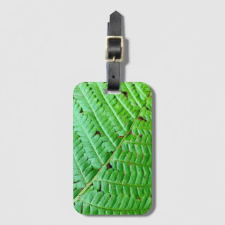 Green Fern Leaf Luggage Tag