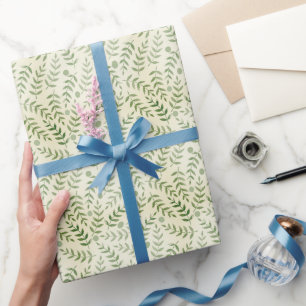 Green Fern Leaf Natural Pattern All Occasion Wrapping Paper