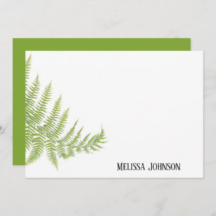 Green Fern Leaf Personalised Card