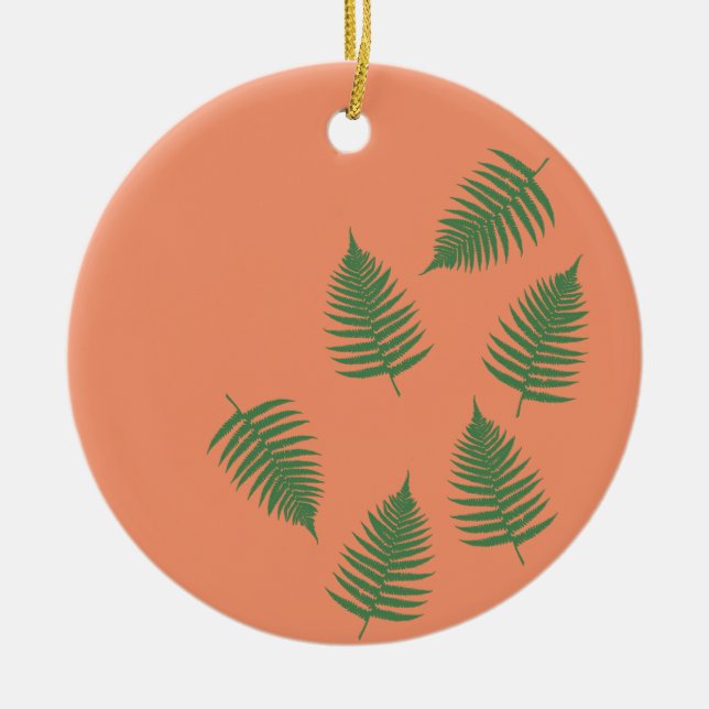 Green Fern Lucky Ornament (Front)