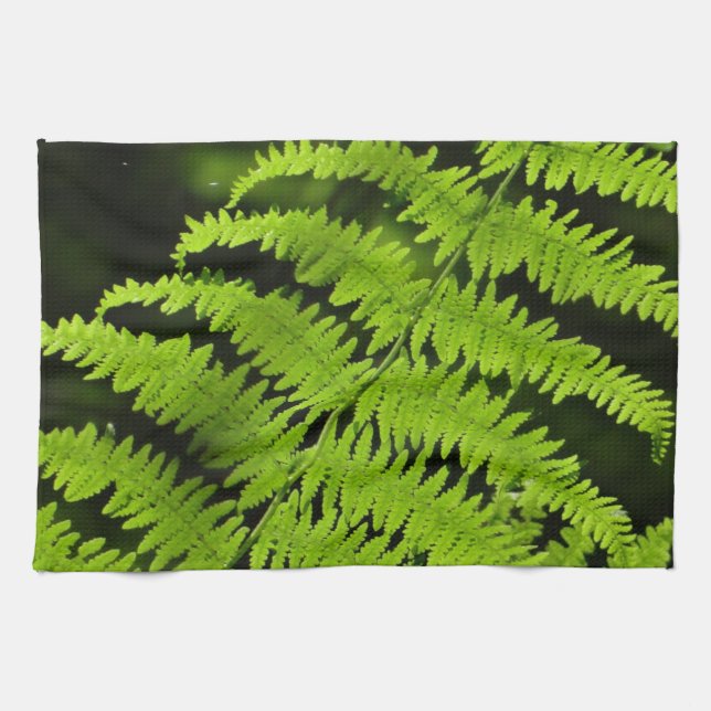 Green fern tea towel (Horizontal)