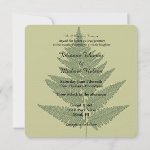 Green Fern Wedding Invitation