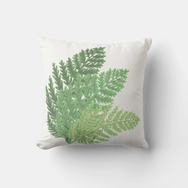 Green Ferns, botanical forest plants Cushion (Front)