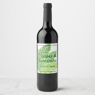 Green Ferns botanical Wine Label