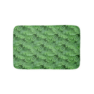 Green Ferns Nature Pattern Bath Mat