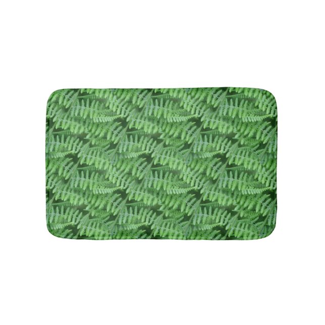 Green Ferns Nature Pattern Bath Mat (Front)