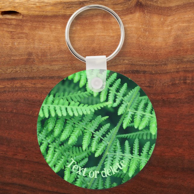 Green Ferns Nature Personalised Key Ring (Front)
