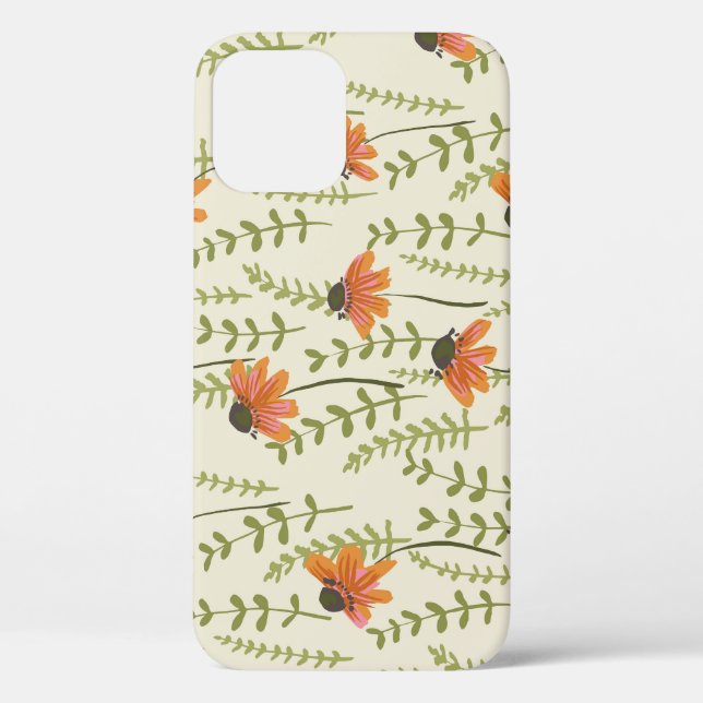 Green ferns, orange flowers, nature. Case-Mate iPhone case (Back)