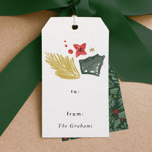 Green Festive Botanical Christmas Gift Tags