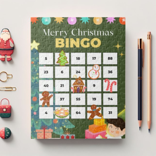 Green Festive Christmas Bingo Jigsaw Puzzle (Creator Uploaded)