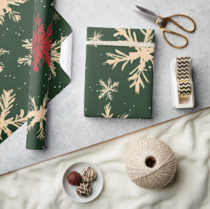 Green Festive Christmas Patterns Wrappi Wrapping Paper