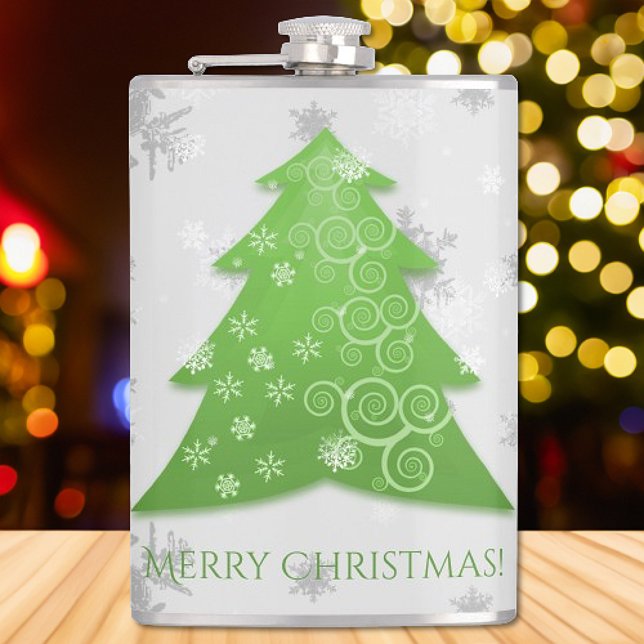 Green Festive Christmas Tree Flask (Green Festive Christmas Tree Flask)