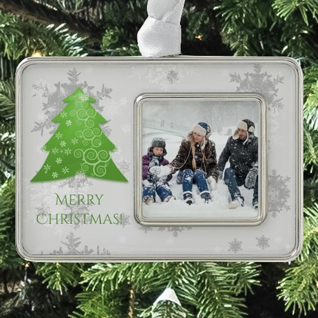 Green Festive Christmas Tree Framed Ornament (Green Festive Christmas Tree Framed Ornament)
