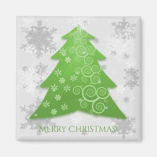 Green Festive Christmas Tree Magnet