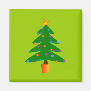 Green Festive Christmas Tree Magnet