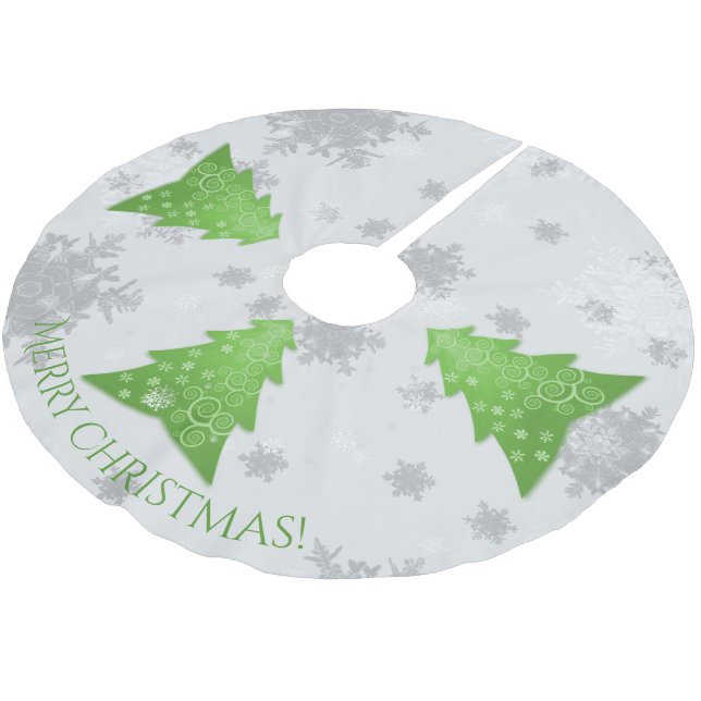 Green Festive Christmas Tree Skirt (Angled)