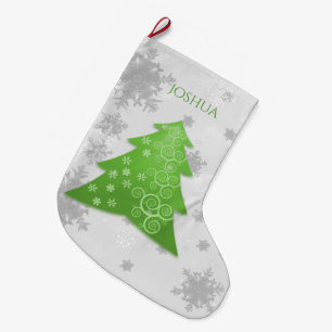 Green Festive Christmas Tree Stocking