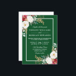 Green Festive Red White Elegant Floral Wedding Invitation<br><div class="desc">Green Festive Red White Elegant Floral Wedding Invitation

Beautiful White and Burgundy Red Roses

Suitable for all seasons</div>