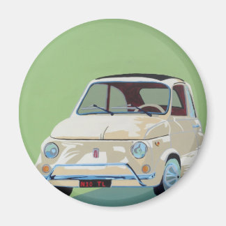 Green Fiat 500 Magnet