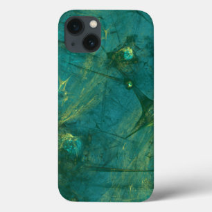 Green fibres abstract iPhone 13 case
