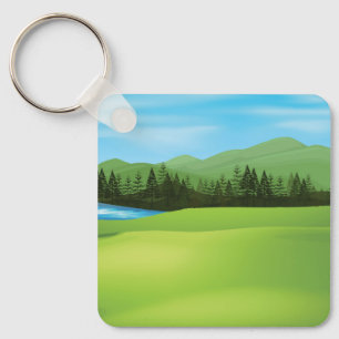  Green field Key Ring