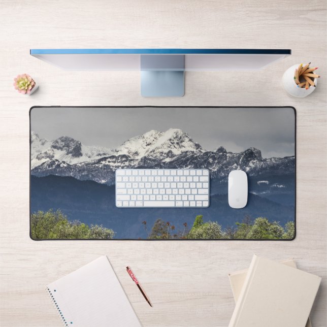 Green field with snowy alps desk mat (Office 1)