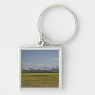Green Fields And Rolling Hills With Mountains Key Ring