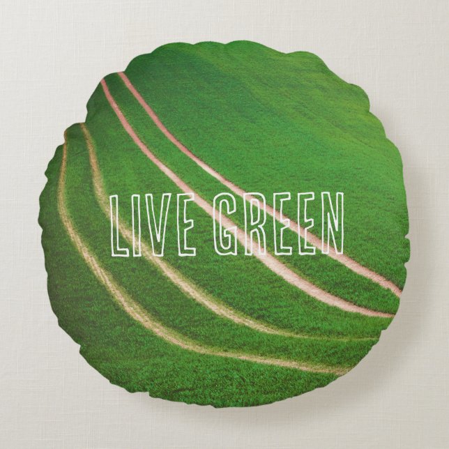 Green fields round cushion (Front)