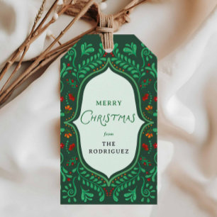 Green Fiesta Christmas Favor Tags