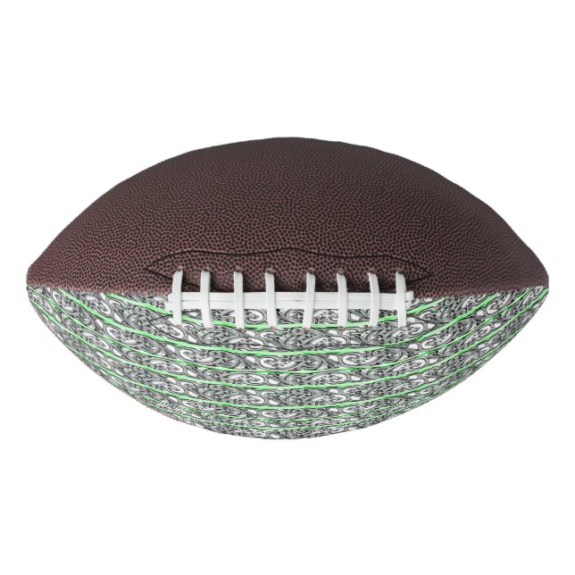 Green Filigree Cross Pattern Design Football (Front)