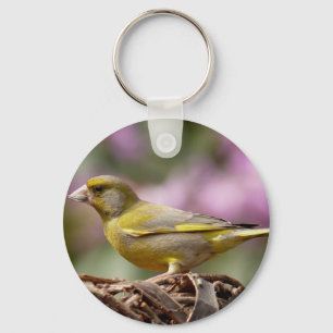 Green Finch Key Ring