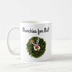 Green Fir Tree Munchies for Reindeer Coffee Mug
